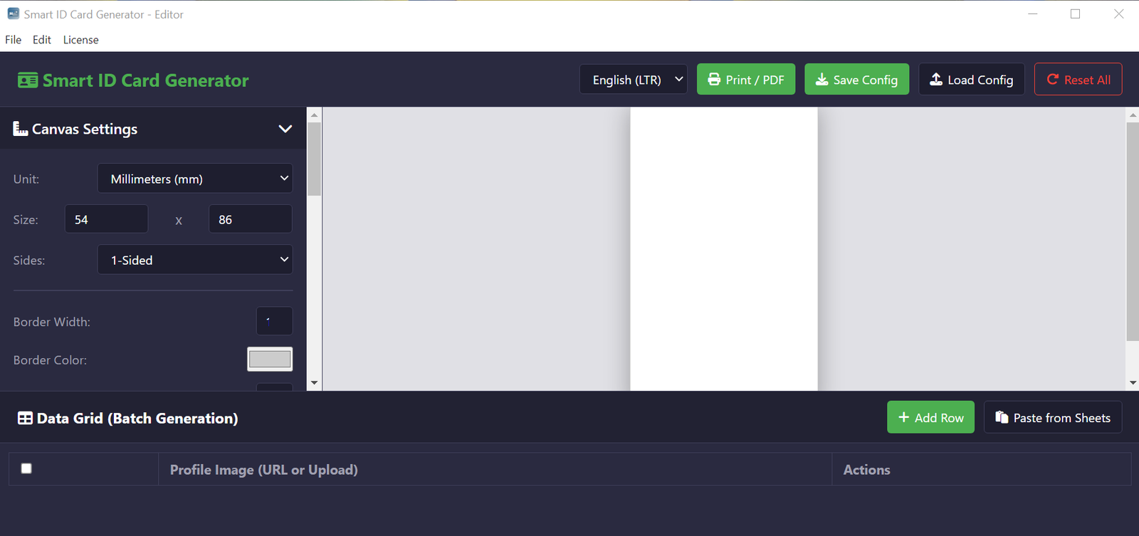 Smart ID Card Generator Interface